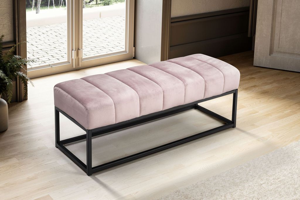 Lavica velvet ružová 108x40x40 cm lavica do predsiene Obrázok produktu 2