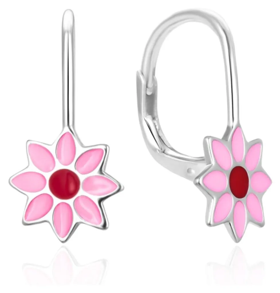 Boucles d'oreilles en argent fleur AGT-E055L : Bijou chic et raffiné