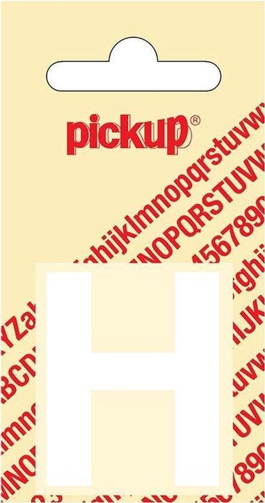 Helvetica 40 mm Aufkleber weiß Buchstabe h Pickup