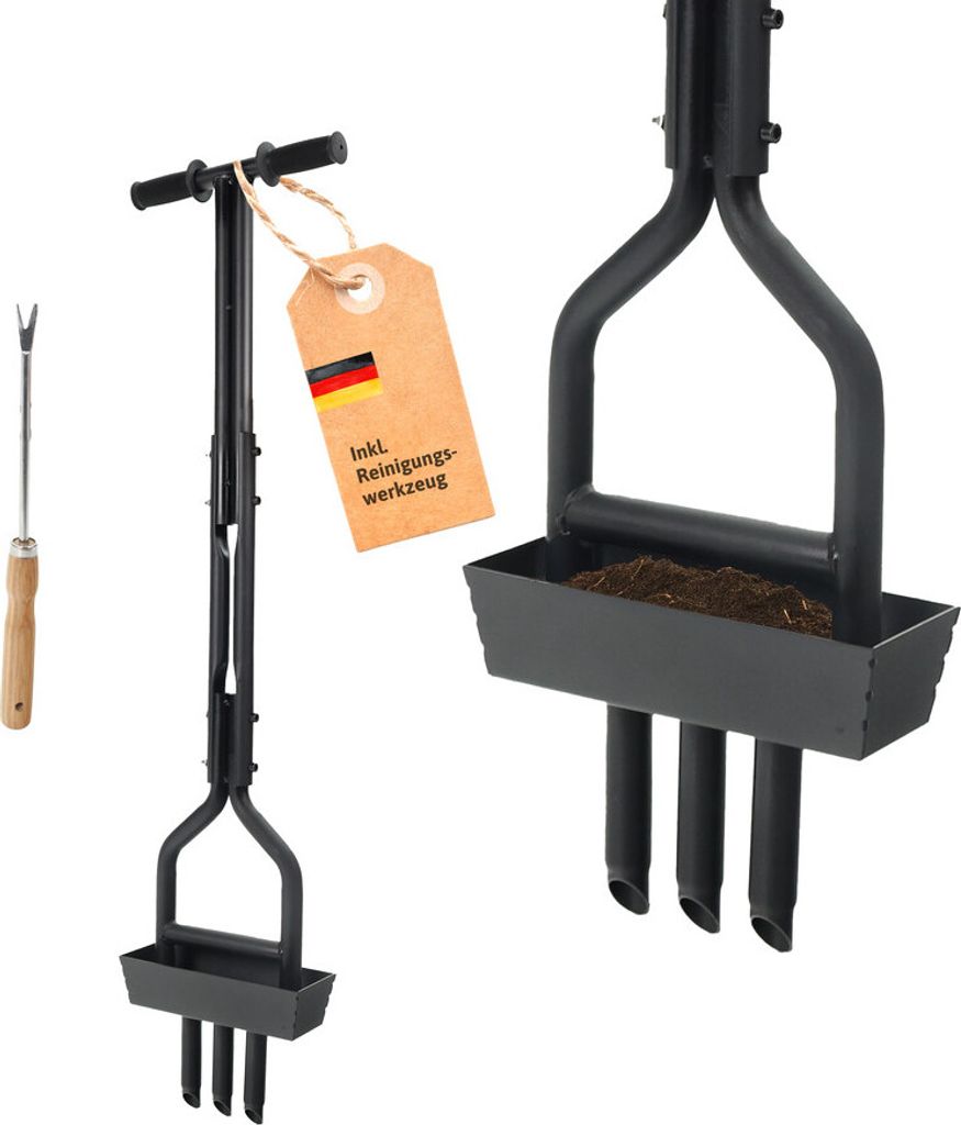 Dönges Rasenlüfter mit 3 Zinken + Kernsammelbox (Hand-Aerifizierer)