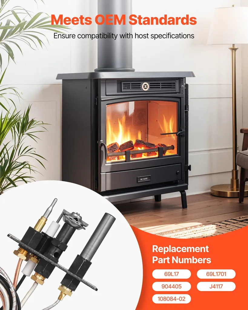 Solution Allumage Difficile Cheminée Gaz - Kit Veilleuse 69L17 Noir