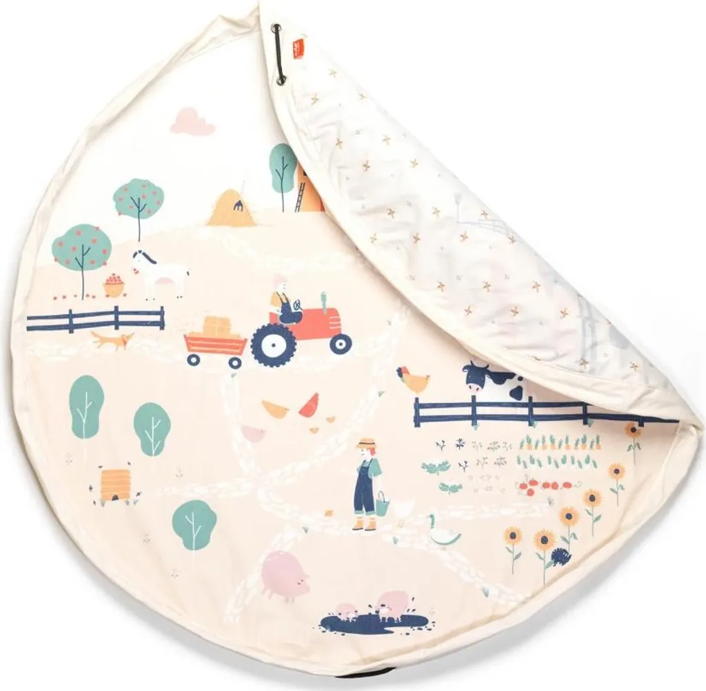Tapis de jeu et sac à jouets évolutif Play&Go Ferme en coton