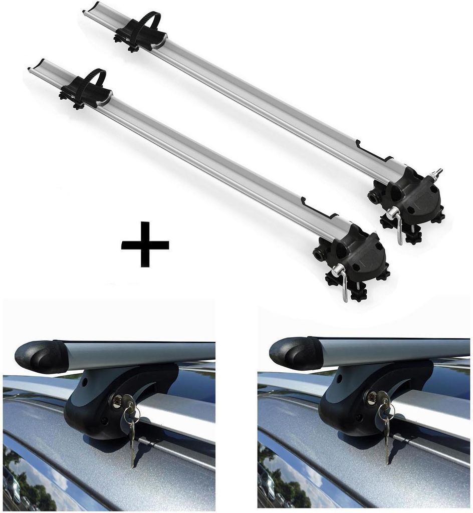 2x Fahrradträger Bike Pro + Relingträger VDP L120 kompatibel mit für Mercedes E-Klasse T-Modell S211 03-08