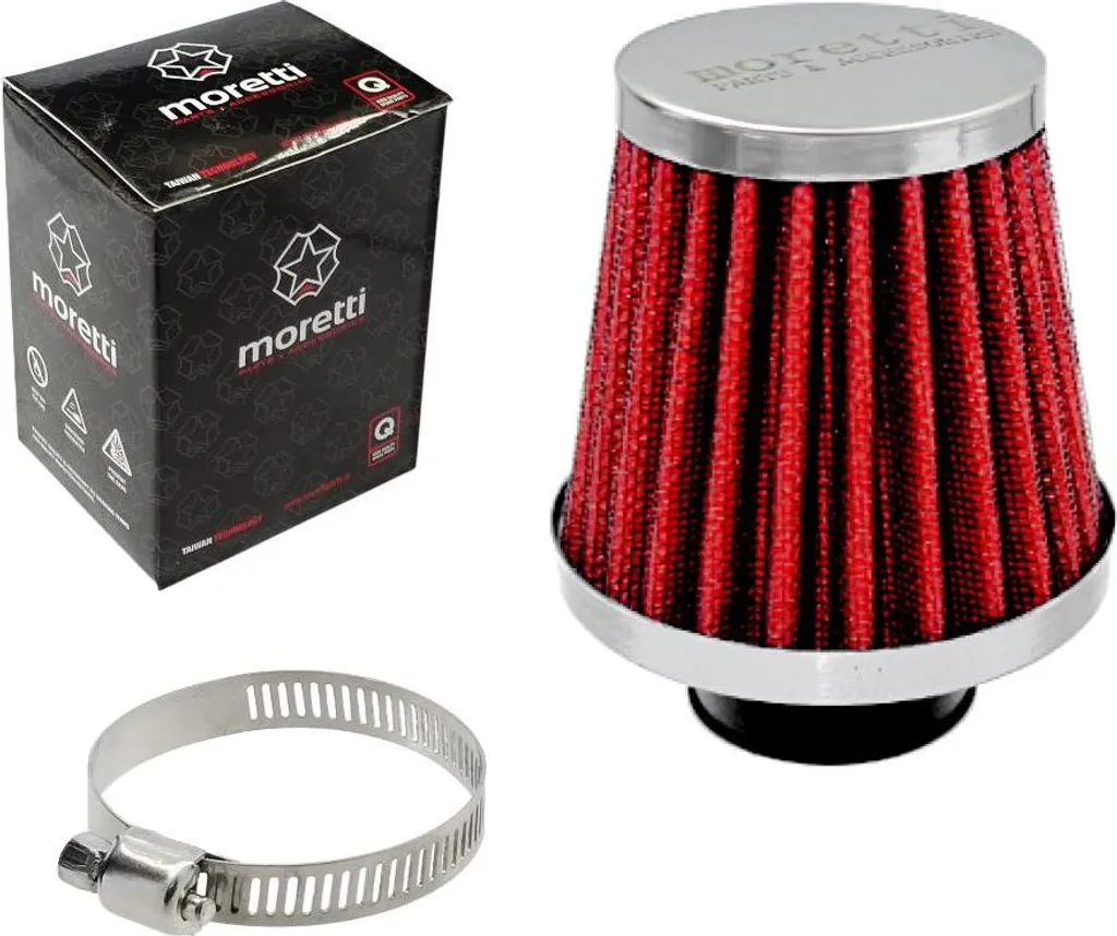 Filtre à air 41 mm haute performance argenté avec collier de serrage - 2