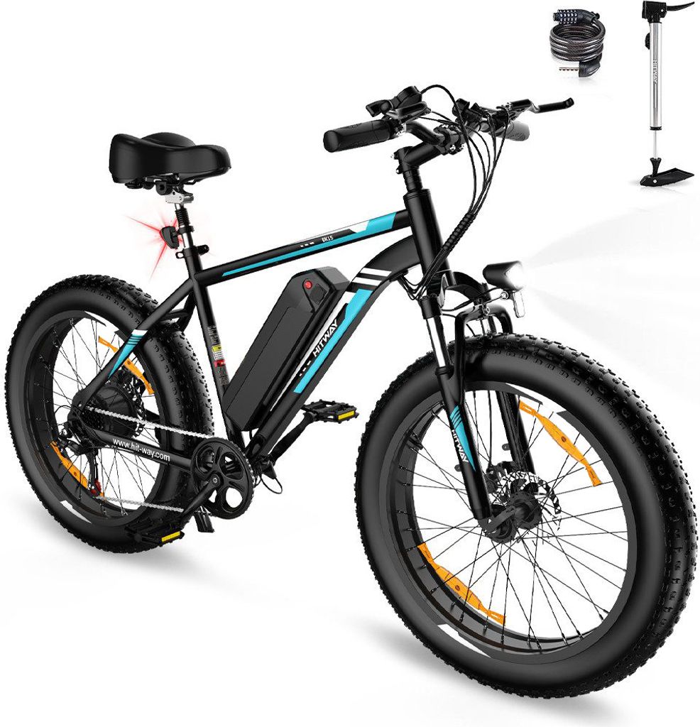 HITWAY E-Bike 26*4 Zoll Fat tire Shimano 7G E-MTB 36V15AH Produktbild 