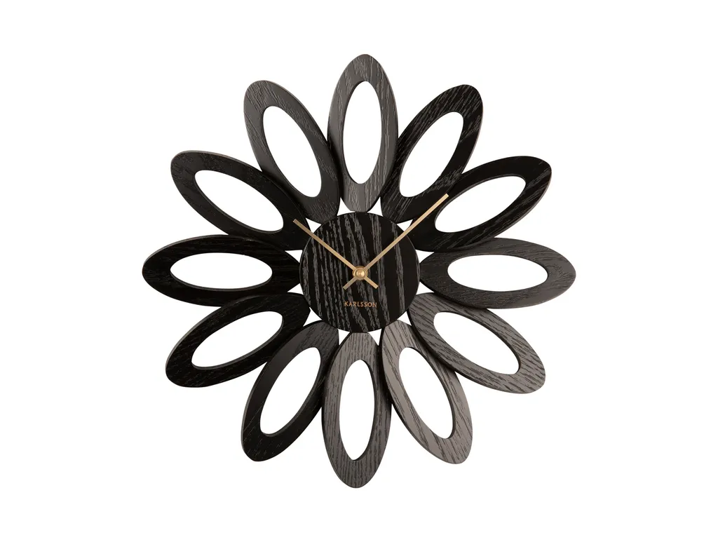 Karlsson Fiore Noir : Horloge murale silencieuse pour bureau calme