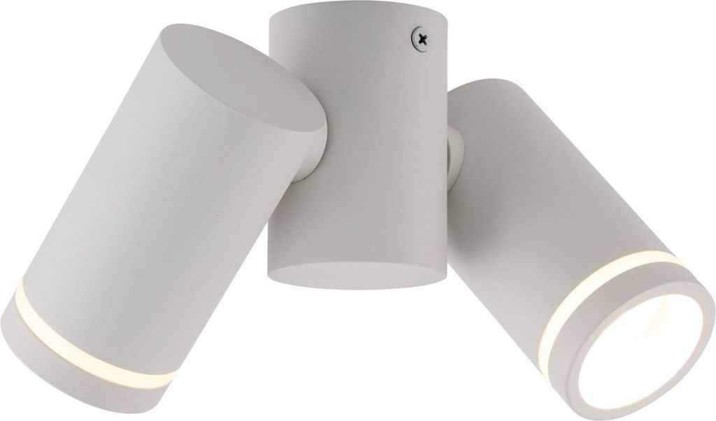 Deckenstrahler Metall GU10 verstellbar Weiß 2-flammig Modern Spot Lampe Decke