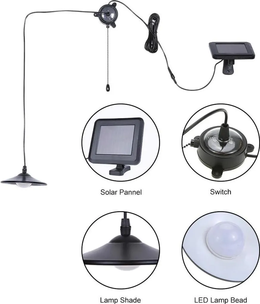 Suspension Solaire Extérieure Anti-Obscurité avec Commande à Distance