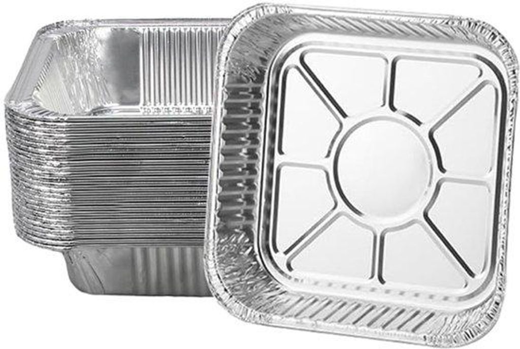 Aluminiumfolie-Set für Airfryer und Grill, 50 Stück, oliebeständig, 8 x 8 Zoll, vierkant