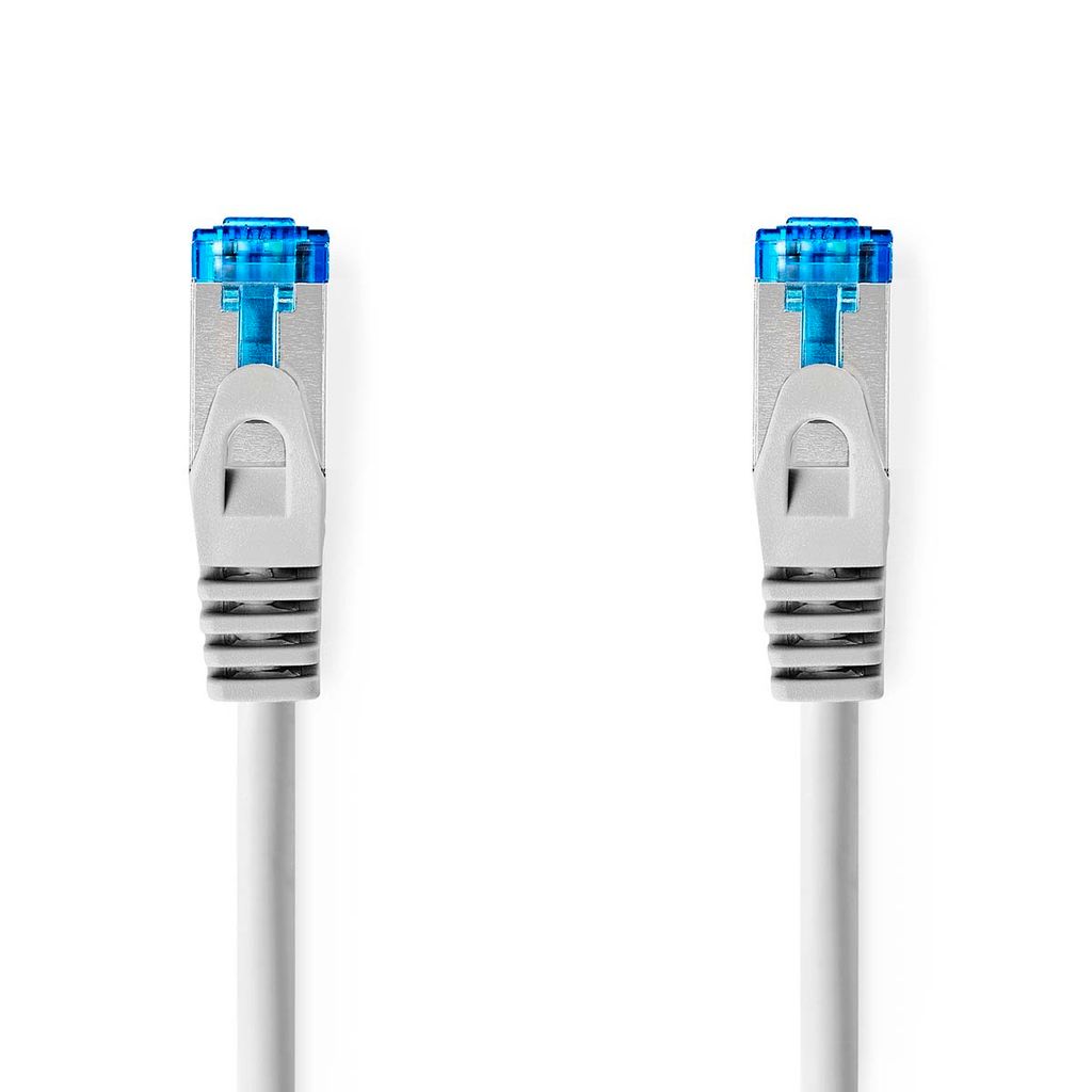 Nedis CAT6a-Netzwerkkabel - S/FTP - RJ45 Stecker - RJ45 Stecker - 5.00 m - Snagless - Rund - LSZH - Grau - Label