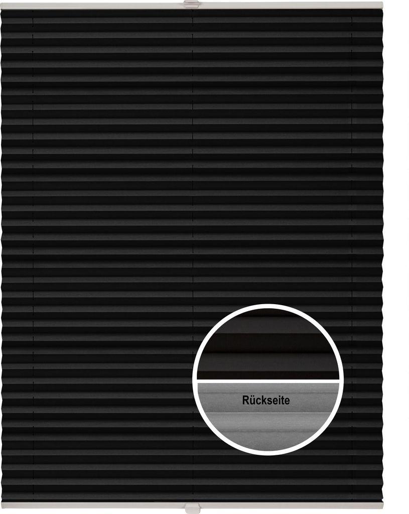 Plissee Thermo Klemmfix ohne Bohren Farbe: Schwarz, Größe: Produktbild 