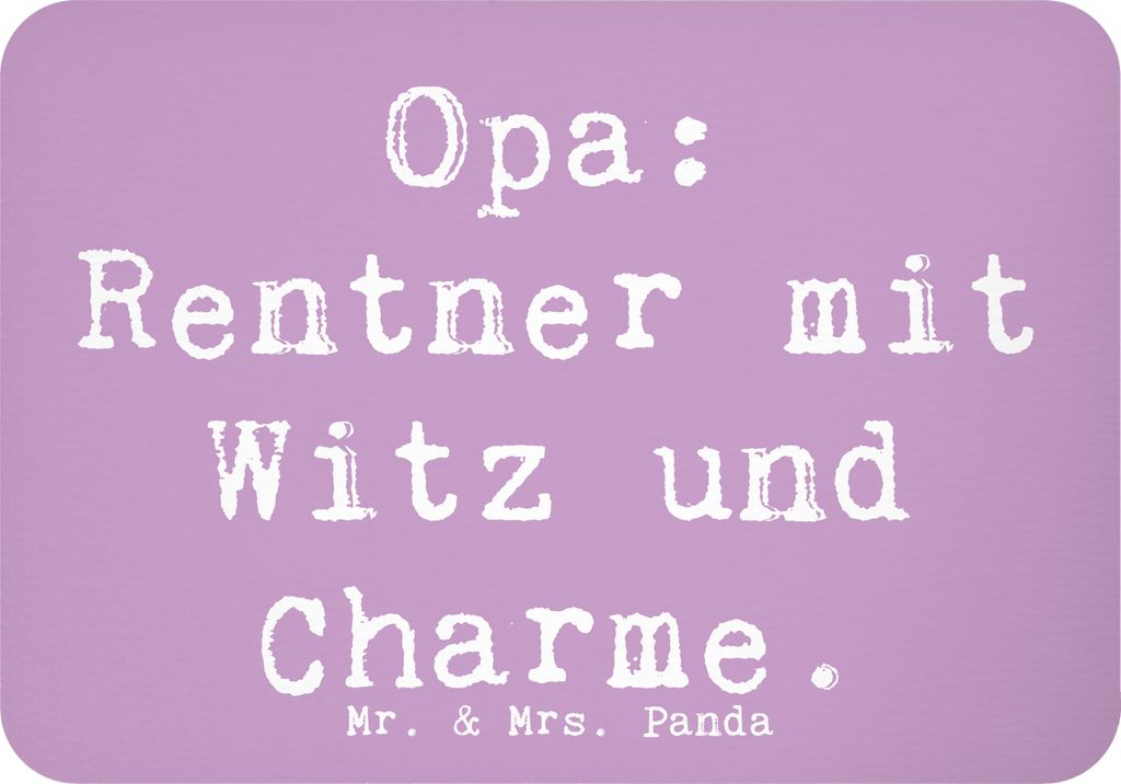 Mr. & Mrs. Panda magnet Spruch Opa Rentner - Lavendeltraum - Geschenk, Dankeschön, Kühlschrankmagnet, Großpapa, liebevoll, Jubiläen, spruchmagn...