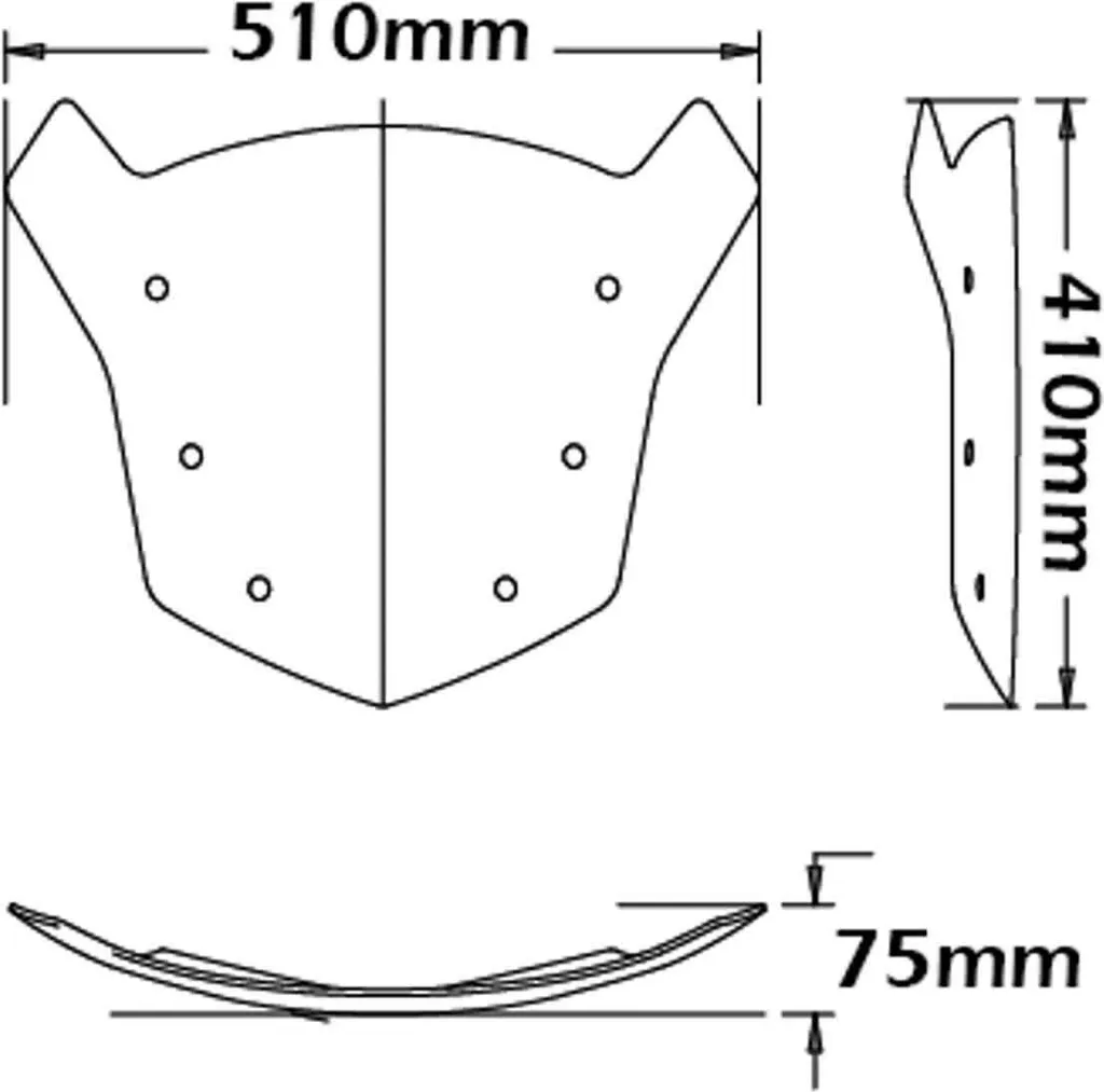 Pare-brise ISOTTA 410x510x6mm Sport teinté avec Certification ABE