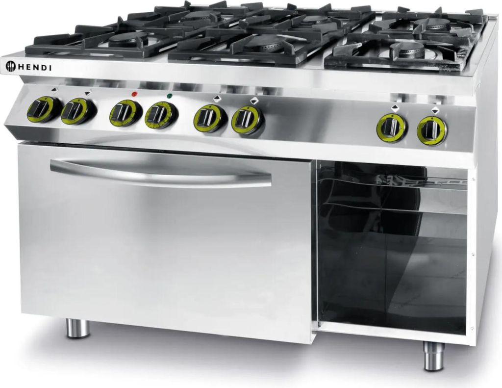 HENDI Gaskocher Kitchen Line 6Brenner-Konvektionsofen-GN1/1 Produktbild 