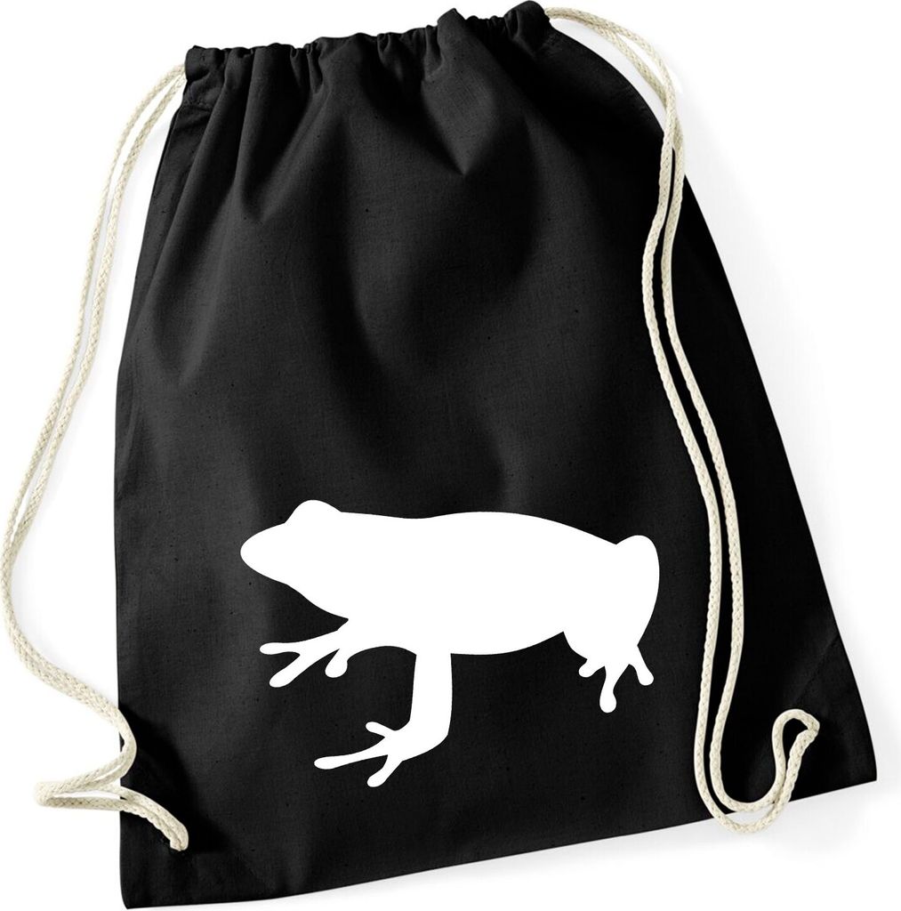 Huuraa Turnbeutel Frosch Kröte Silhouette 12 Liter Black Produktbild 
