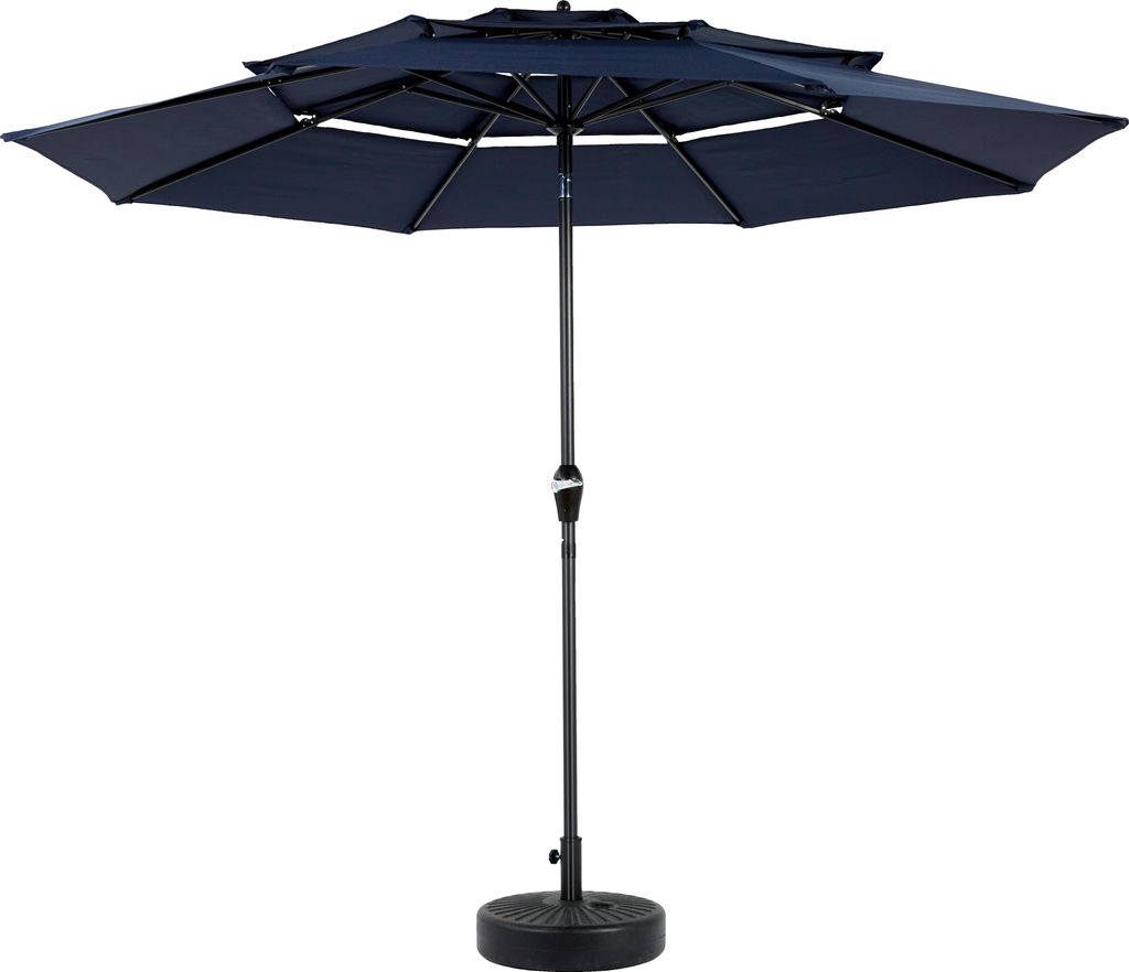 14,8 Fuß großer, doppelseitiger Outdoor-Sonnenschirm, rechteckig, mit Kurbel (ohne Sockel)