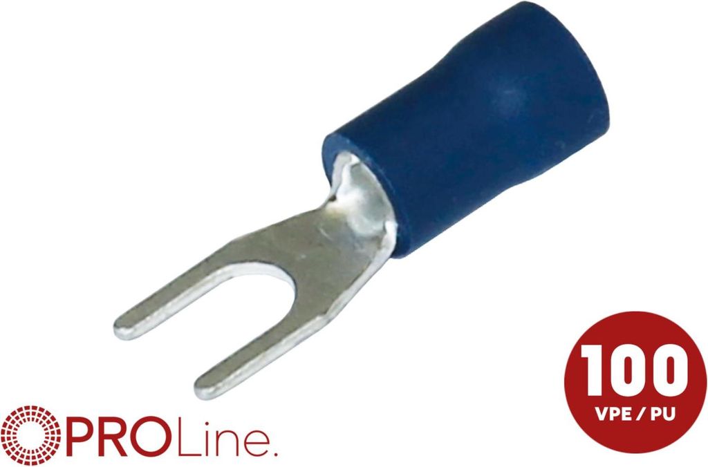 Gabelkabelschuh 1,5mm²-2,5mm²/4,4mm blau S 100 Stück