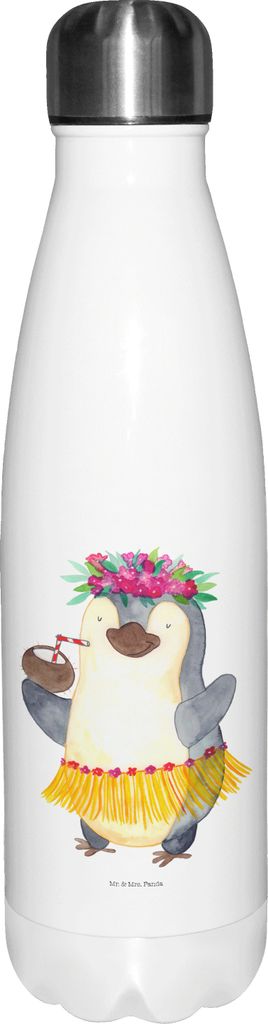 Mr. & Mrs. Panda Thermos Pinguin Kokosnuss - Weiß - Geschenk, Hawaii, Thermosflasche, Trinkflasche, thermosflaschen, Urlaub, Erholt, edelstahl was...