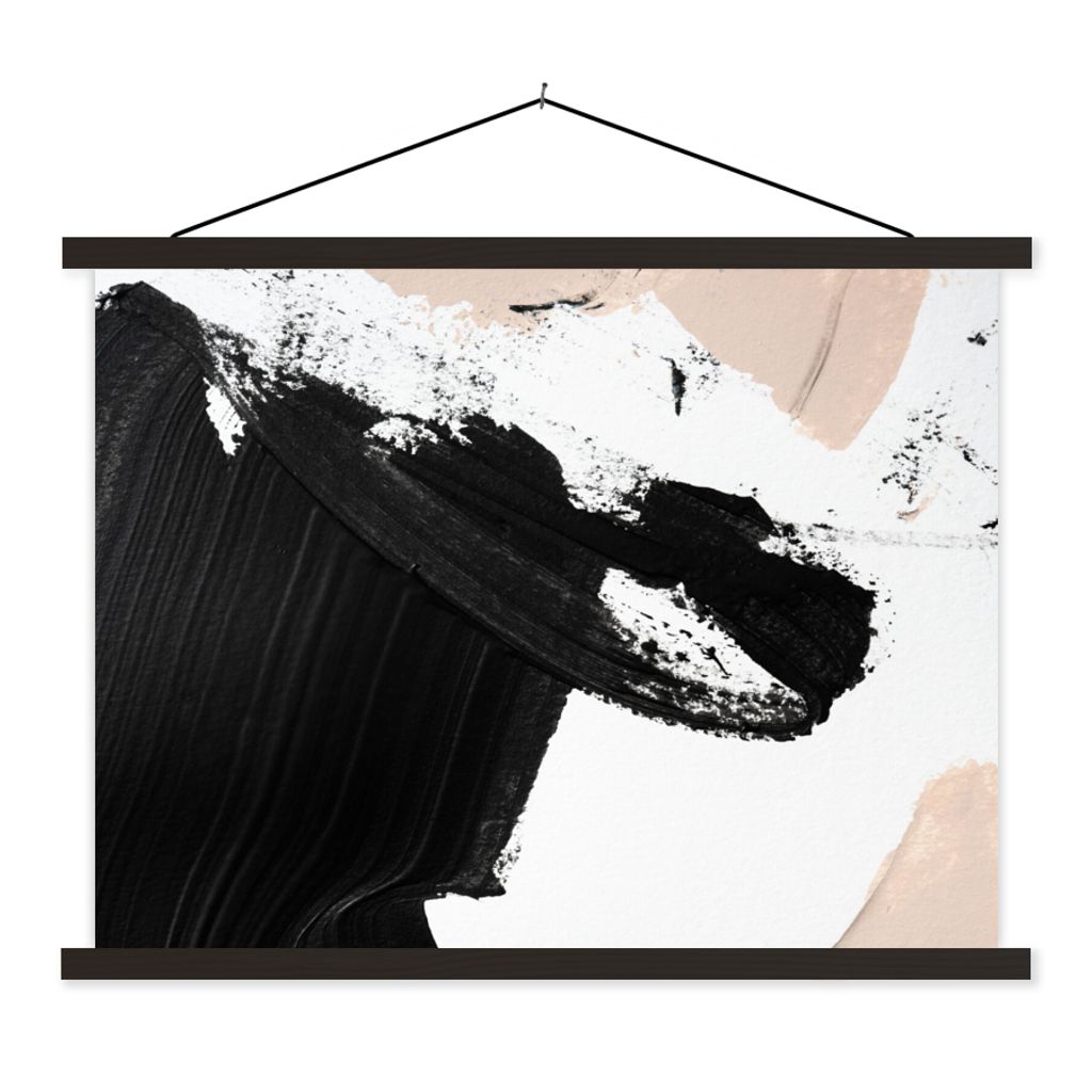 MuchoWow Textilposter Farbe - Design - Abstrakt 150x113 cm mit holzfarbenen Rahmen - Poster