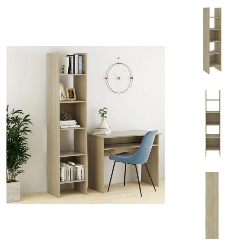 vidaXL Bücherregal Sonoma-Eiche 40x35x180 cm Holzwerkstoff - Bücherregale & Bücherschränke
