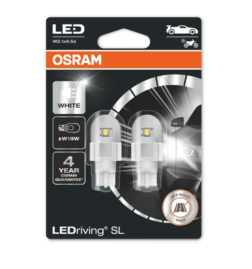Lampada LED W16W OSRAM 12V 2,1W 921DWP-02B | Garanzia 4 Anni Italia