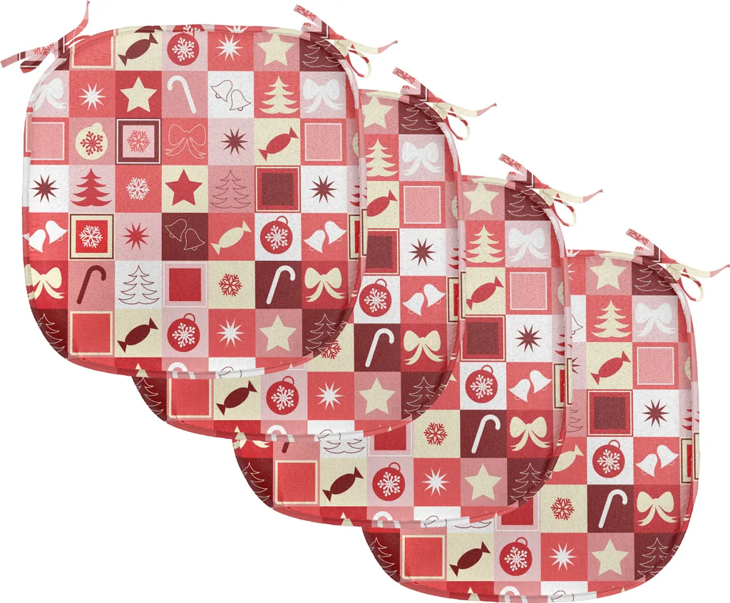 Cuscini Sedie Natalizi Antimacchia ABAKUHAUS Set 4 Pezzi 40x40