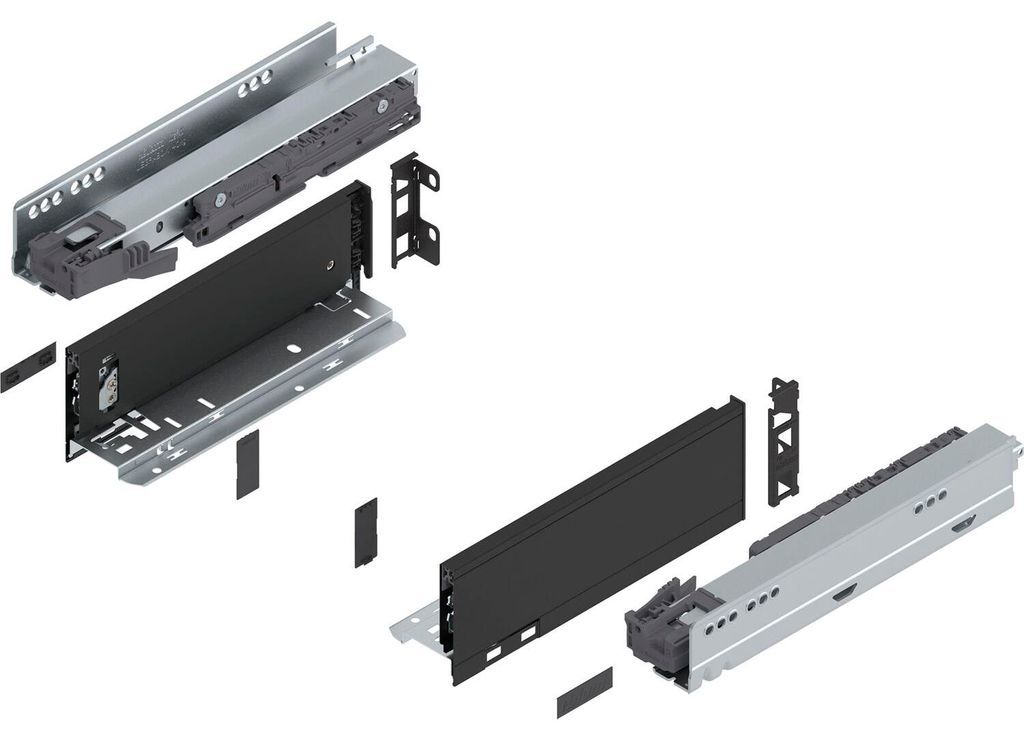 BLUM LEGRABOX pure SET Höhe M, BLUMOTION S, 40kg, NL 270, Carbonschwarz