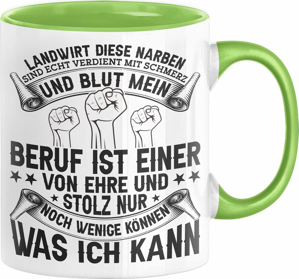 Landwirt Tasse Geschenk Diese Narben Sind Echt Geschenkidee Bauer Bauernhof (Grün)