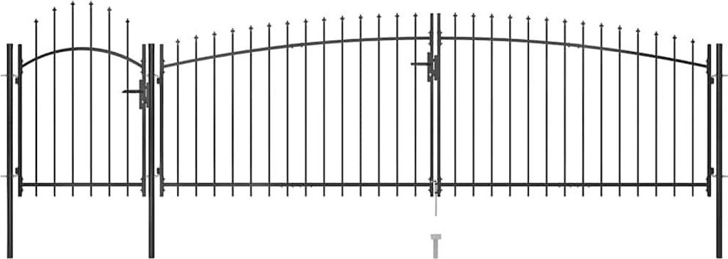 vidaXL Gartentor Woerden mit Speerspitze 5 x 1,25 m Schwarz
