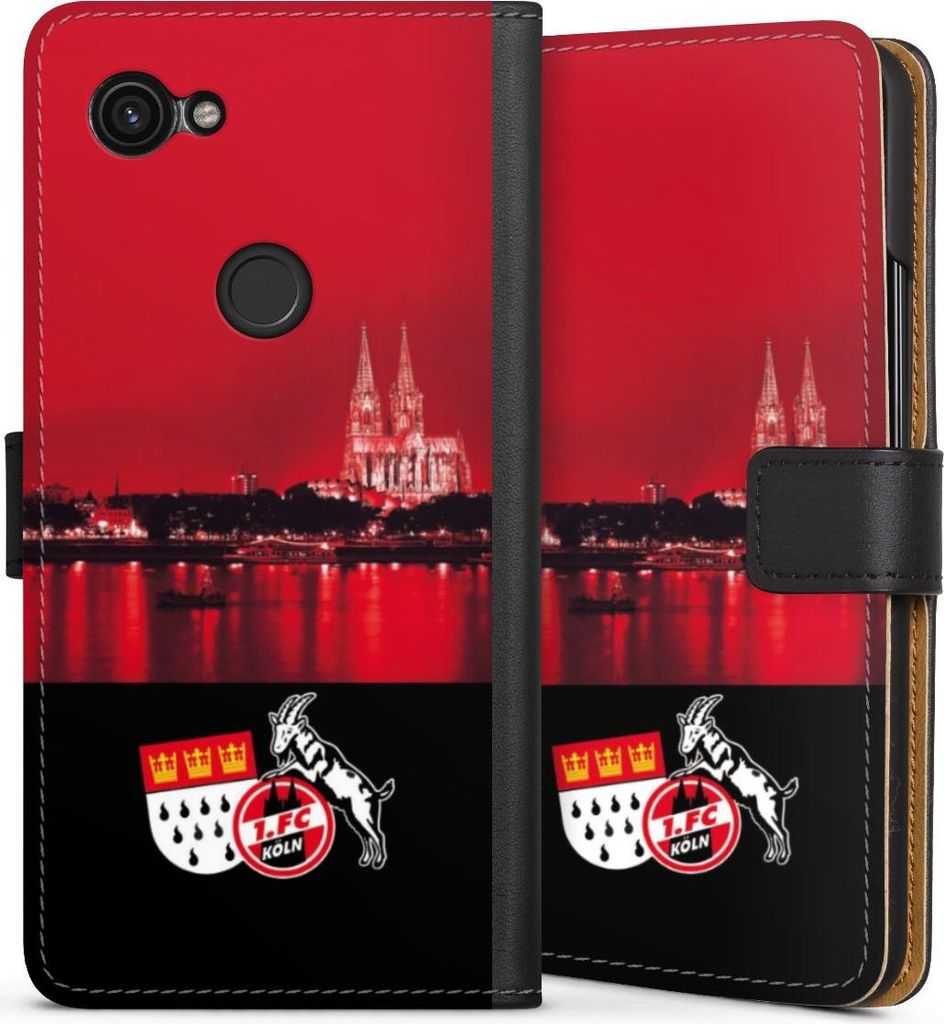 DeinDesign Klapphülle für Google Pixel 3a Handytasche Lederhülle Tasche 1. FC Köln Offizielles Lizenzprodukt Skyline