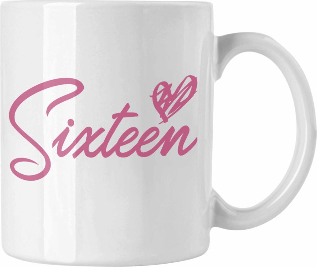Trendation - 16. Geburtstag Tasse Geschenk Mädchen Geschenkidee Lustig Spruch 16 Geschenke Geschenkideen zum 16 Bday 16er Witzig (Weiß)