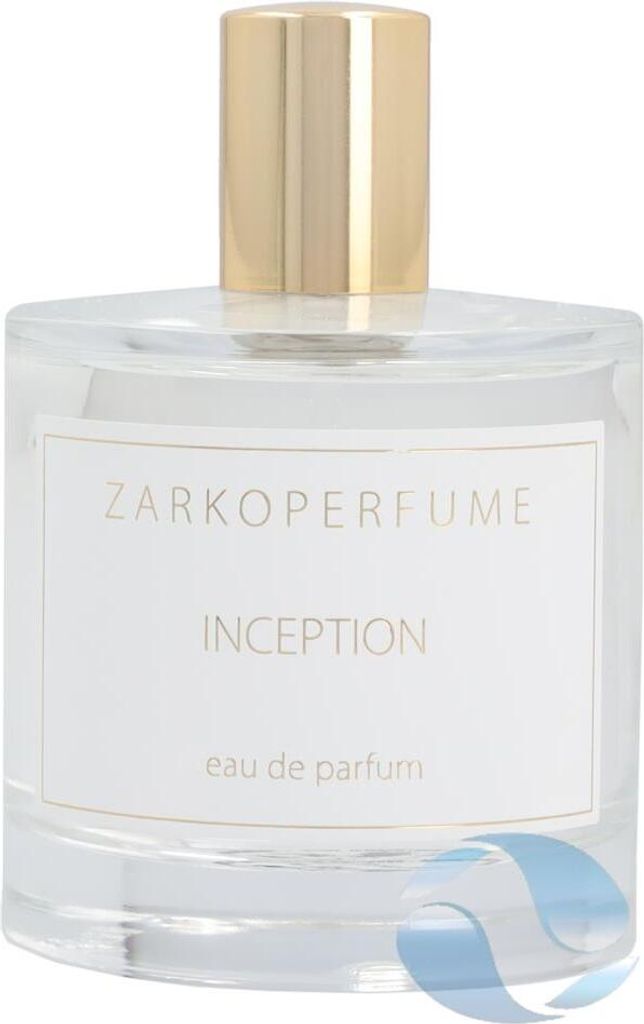 A clear studio shot of a perfume bottle with a gold cap.