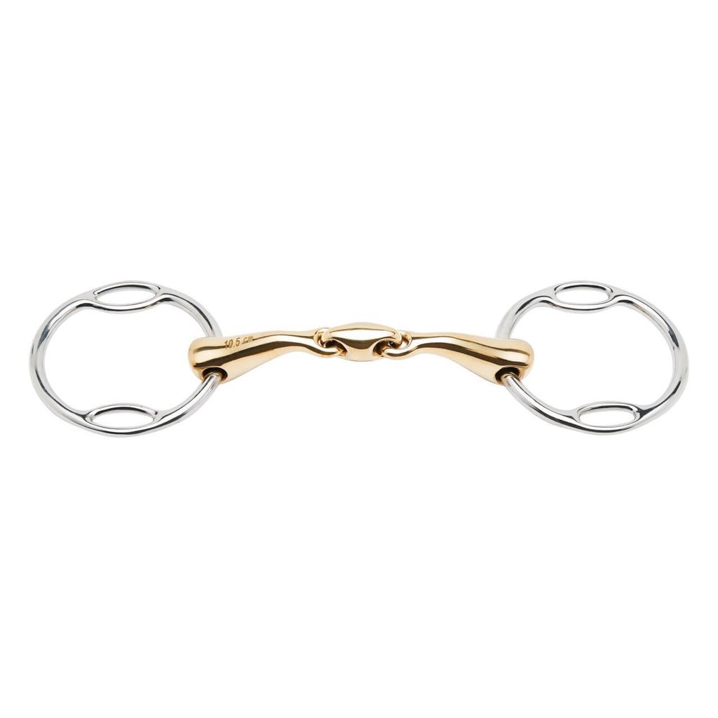 BUSSE Soft-Ring-Wassertrense KAUGAN -SHAPED, 14 mm, Gebiss doppelt gebr., Farbe:Kaugan, Gebissweite in cm | Ringgröße:10.5 cm | 60 mm
