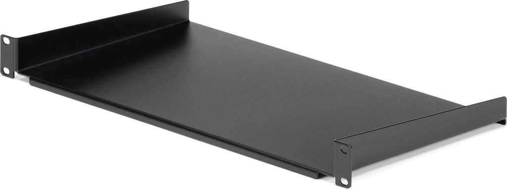 StarTech.com Server Rack Fachboden - 25 cm Tief - Regalboden - Schwarz - Stahl - 20 kg - 1U - 482,6 mm