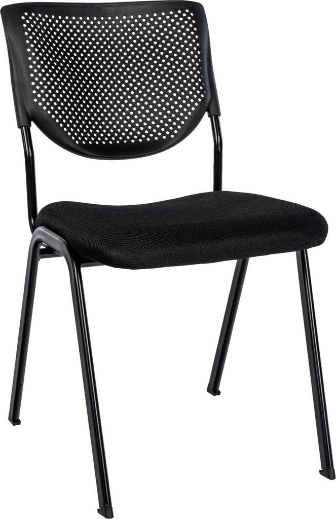 Stapelbarer Stuhl – Konferenzstuhl – Langlebiges Design, platzsparend und stabil | Farbe: Schwarz/Schwarz