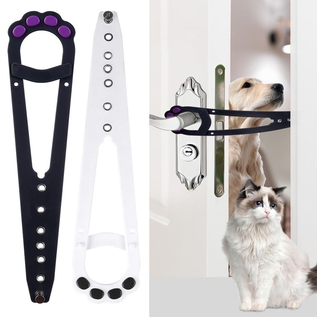 Verstellbarer Katzenklappenverschluss, 2 pfotenförmige Katzenklappenklemmen, alternative Türschlösser, Haustierklappenstopper, Katzenklappenhalt...
