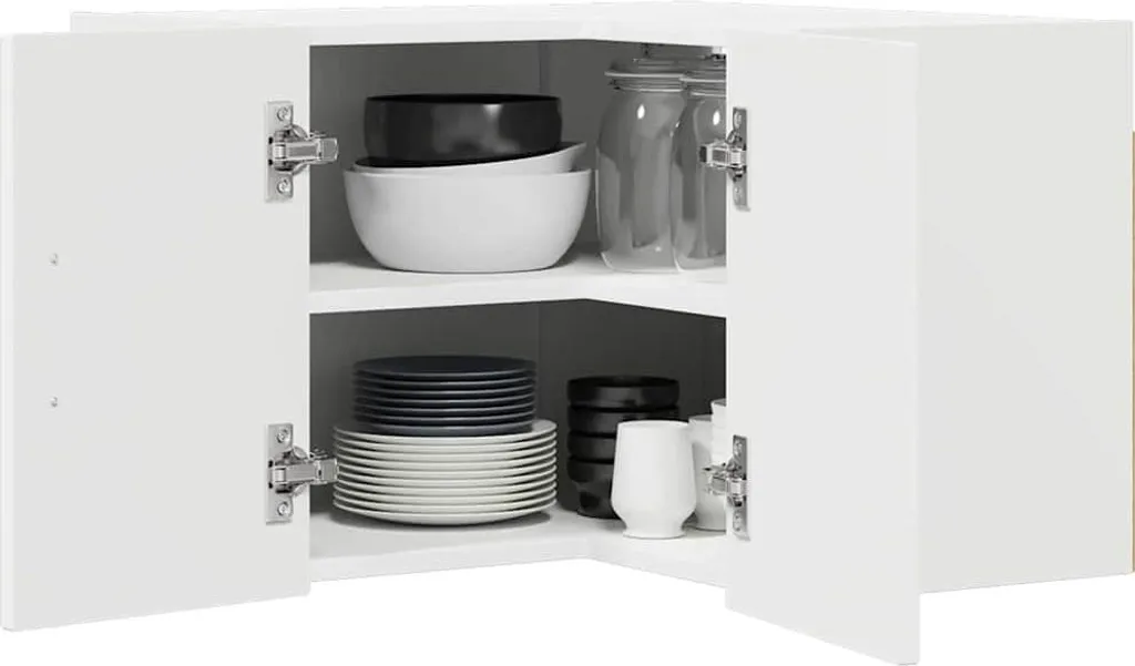 Armadietto Pensile Cucina vidaXL 57x57x40 cm - Facile Montaggio Bianco