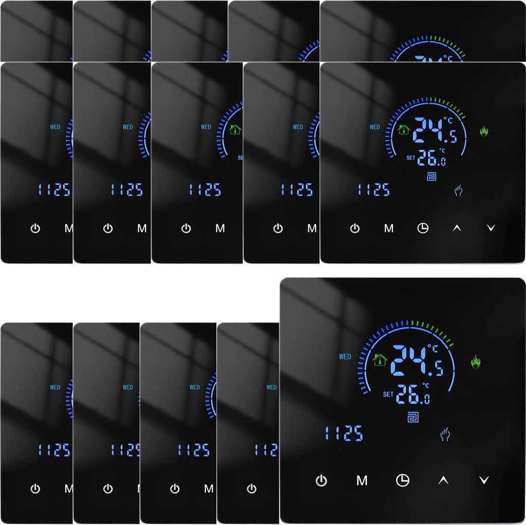 15X Digital LCD Raumthermostat , 3A Warmwasserbereitung Thermostat Wandthermostat Unterputz Fußbodenheizung Innenthermometer,programmierbare App-F...