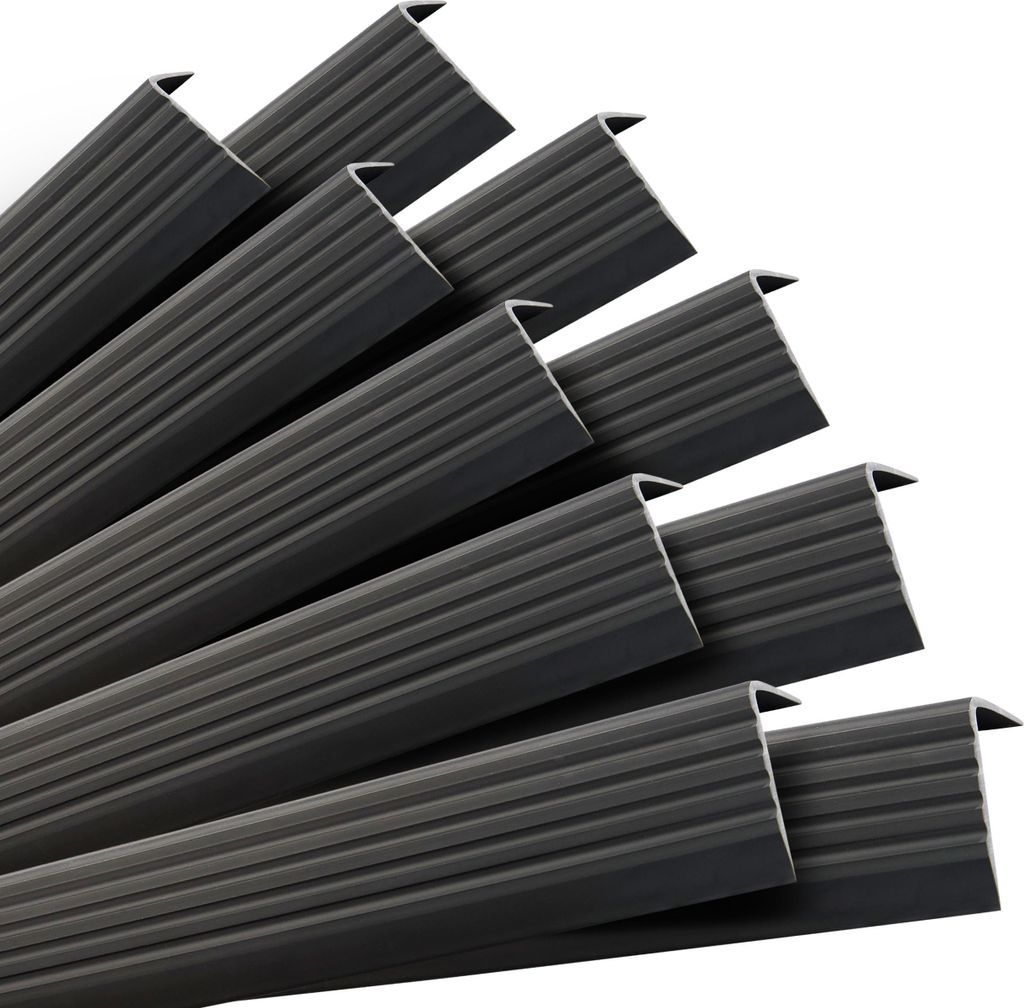 QUEST Satz: Selbstklebende Anti-Rutsch-Treppenprofile, schwarz, 40x25 mm, 100 cm
