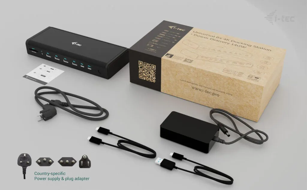 Solution Multi-écrans 4K i-tec Docking Station avec Power Delivery 140W - 3