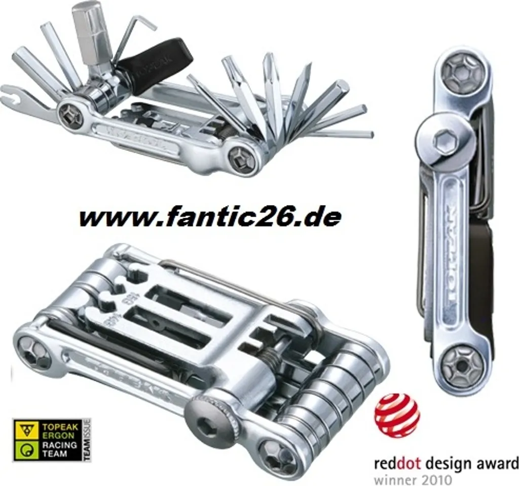 Topeak Mini 20 Pro Argenté - 20 Fonctions en Aluminium Forgé Ultra-Léger