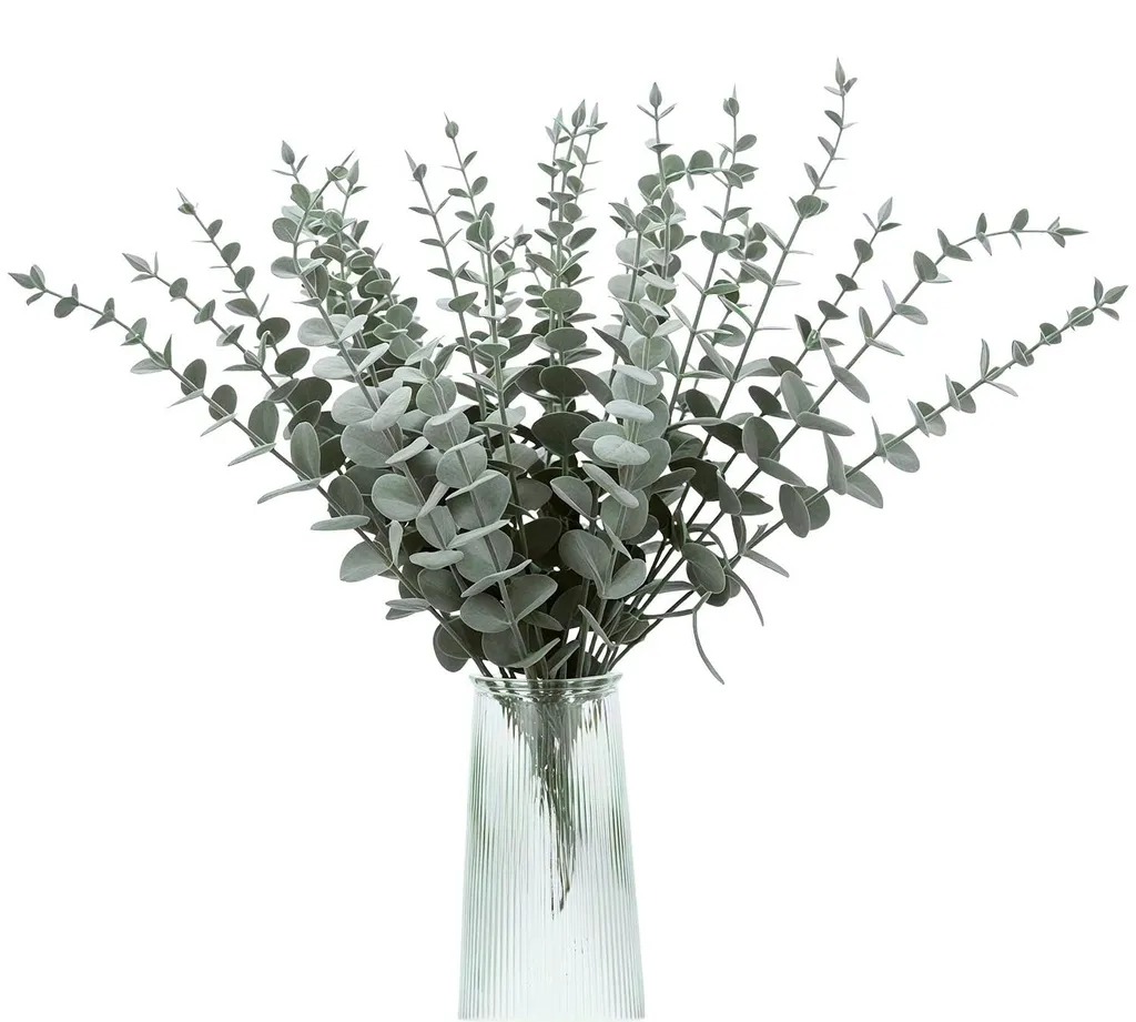 Plante Artificielle Eucalyptus Vert Mat : Lot de 30 Tiges Décoratives
