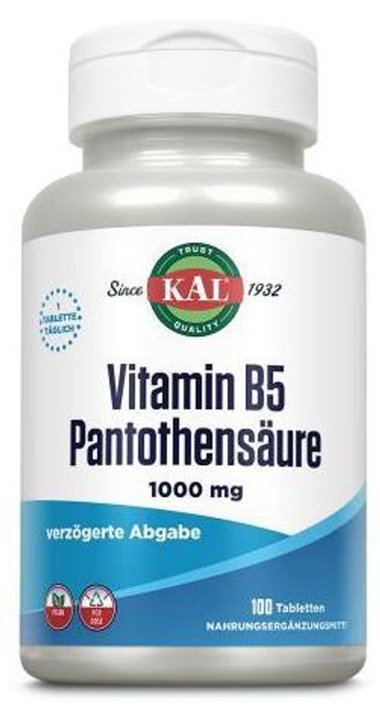 Vitamin B5 1000 mg Pantothensäure Kal Tabletten 100 St