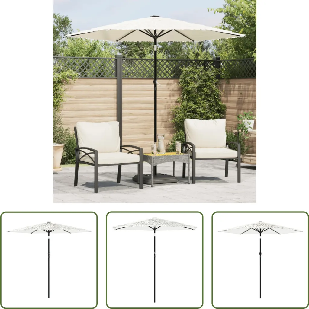 Ombrellone da Giardino Bianco 223x223 cm Palo in Acciaio | The Living Store
