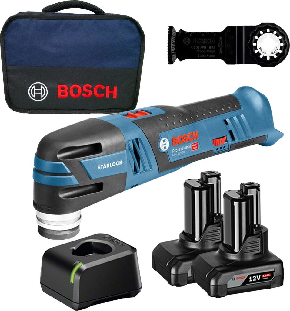 Bosch Akku-Multi-Cutter GOP 12V-28 / 2x 4,0 Ah Akku + Ladegerät im Softbag