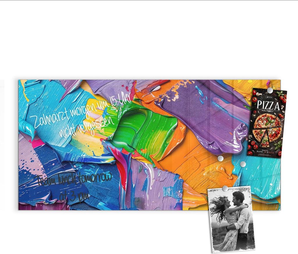 Magnettafel 100x50cm Pinnwand Whiteboard beschreibbar - Farbsymphonie