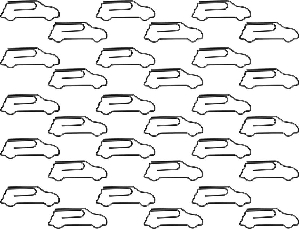 30Pcs Assorted Büroklammer Auto Form Kreativität Metall Modellierung Handwerk Dekoration Supplies Schwarz