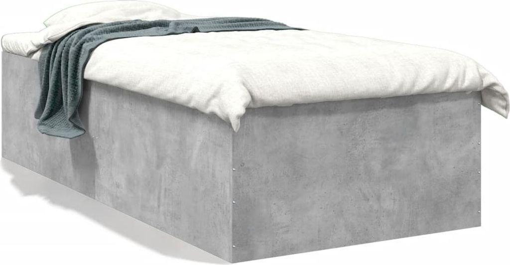 Maison Exclusive - Bettgestell Betongrau 100x200 cm Holzwerkstoff