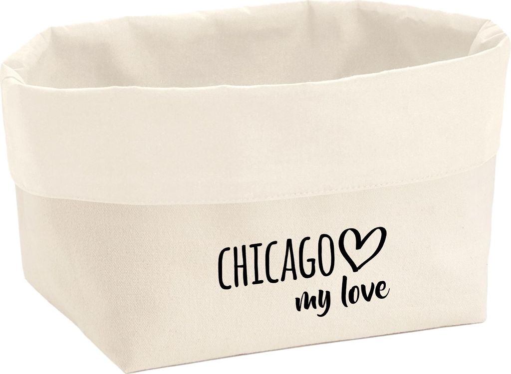 Huuraa Organizer Chicago my love 8 Liter Large Canvas Baumwolle Utensilo Geschenkidee