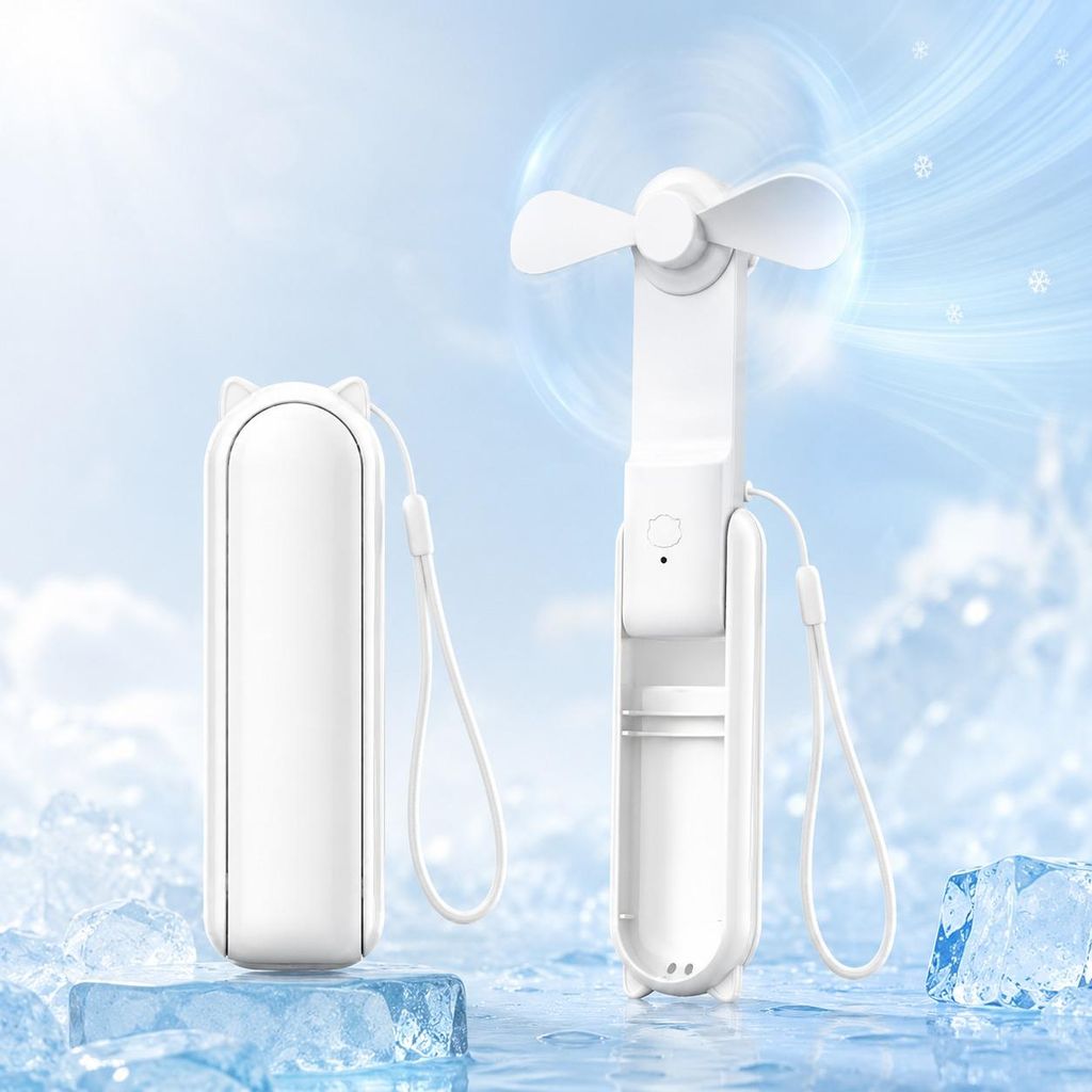 Handventilator mit Akku 3 Windstufen, 10 Stunden Laufzeit, Produktbild 